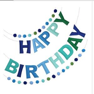 Blue and Green Happy Birthday Banner